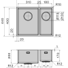 Falmec Zlewozmywak dwukomorowy COMO 18+31 Inox  SCO1831F.00#SSF