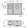 Falmec Zlewozmywak dwukomorowy COMO 18+31 Inox  SCO1831F.00#SSF