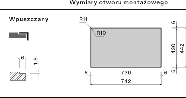 Falmec Zlewozmywak COMO 70 PVD Oro (złoty)  SCO7000F.00#PGF