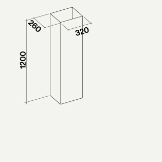 Falmec  PRZEDŁUŻENIE KOMINA ISOLA H=1200mm CZARNE SYMBOL (PONADWYMIAROWE)