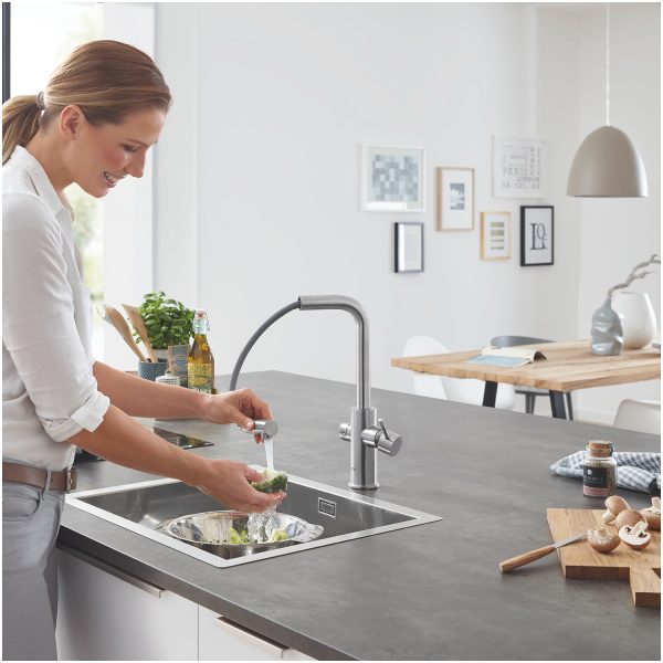 Grohe  GROHE Blue Home Zestaw startowy z wyciąganą wylewką w kształcie L