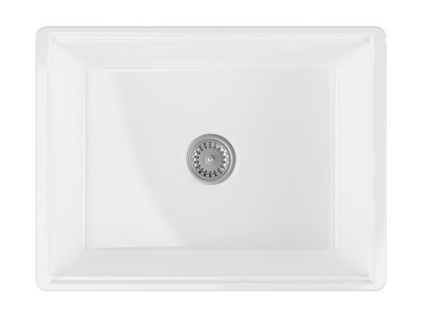 ISVEA ZESTAW ZLEWOZMYWAK RAVENNA 24" BIAŁY POŁYSK 610x460x258 + SYFON + KRATKA METALOWA