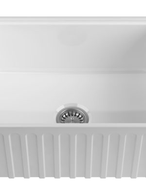ISVEA ZESTAW ZLEWOZMYWAK RAVENNA 24" BIAŁY POŁYSK 610x460x258 + SYFON + KRATKA METALOWA