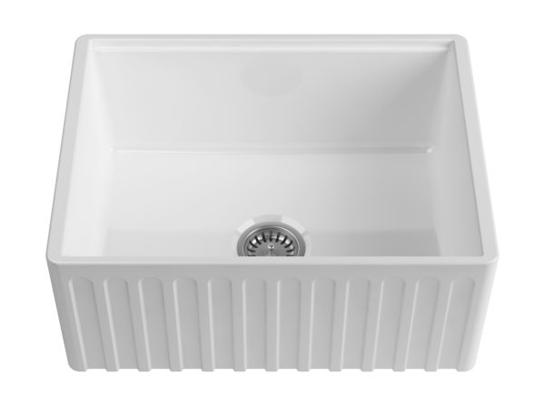 ISVEA ZESTAW ZLEWOZMYWAK RAVENNA 24" BIAŁY POŁYSK 610x460x258 + SYFON + KRATKA METALOWA